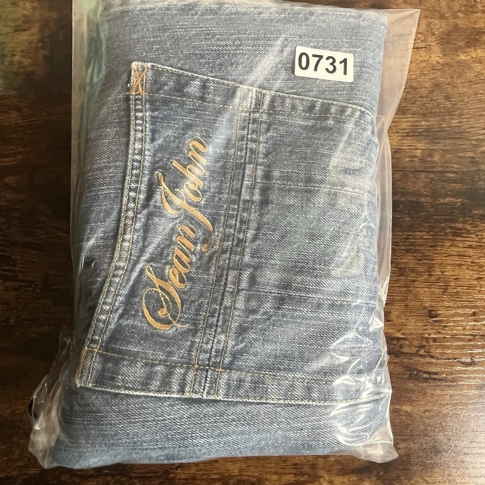 Sean John Embroidered Wide Leg Jean Men Relaxed Streetwear Baggy Denim 38X33 Y2K - Picture 10 of 10